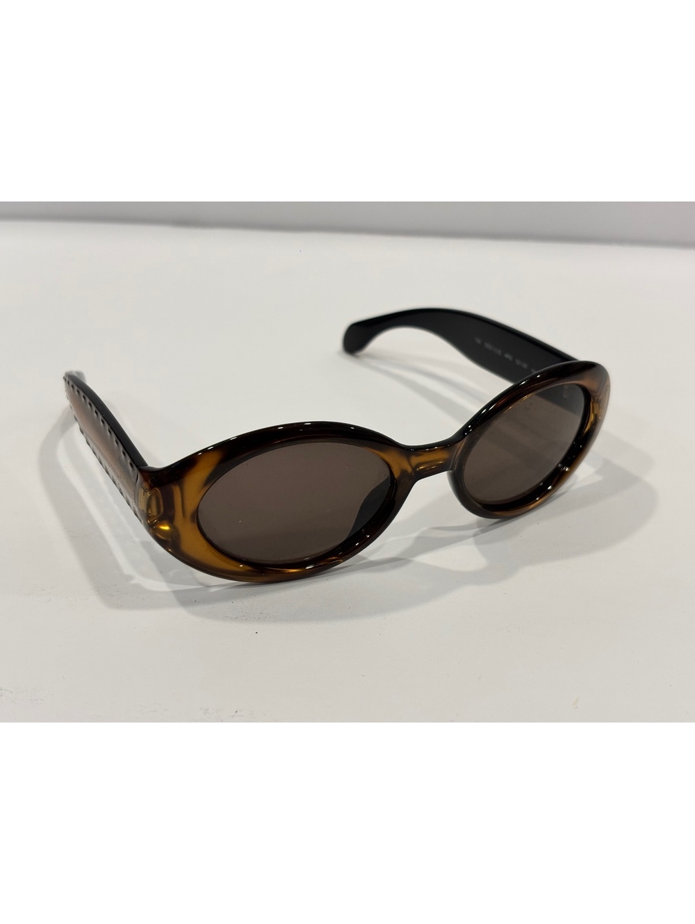 Vintage Max Mara MM111/S Oval Sunglasses Tortoise Brown Italy Y2K 52-20